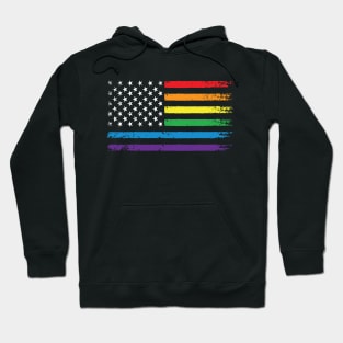 LGBT Rainbow American Flag | LGBTQ 4th of July | Gay Pride Month Hoodie